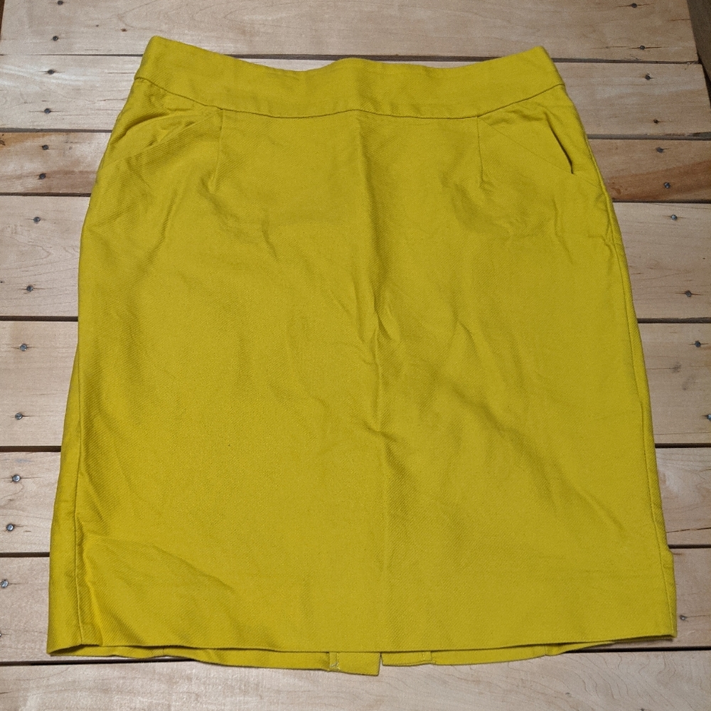 J. Crew Mustard Yellow Pencil Skirt